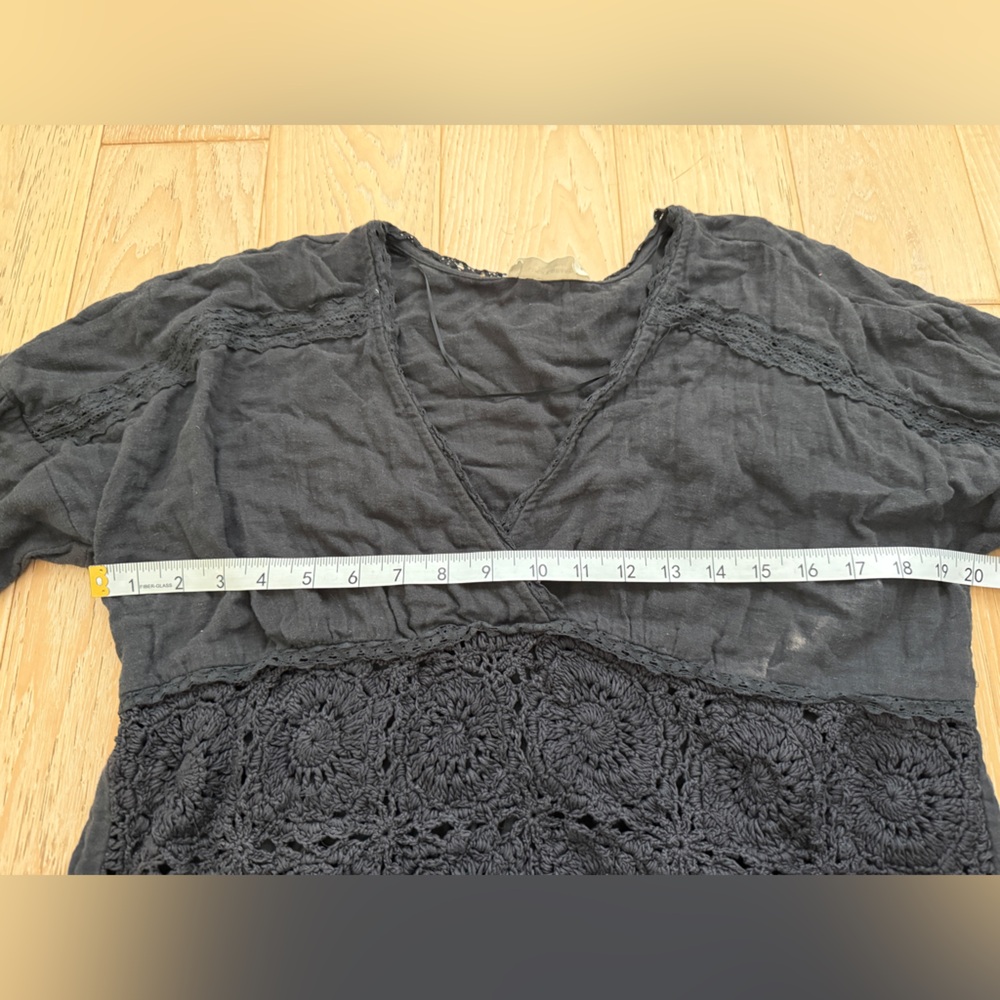 LUCKY BRAND‎ Women Top Boho Crochet Peasant Festival Cottagecore Medium - Picture 6 of 10